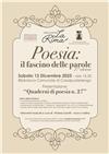 Image: IL FASCINO DELLE PAROLE - LA RIMA - BIBLIOTECA COMUNALE SABATO 13 DICEMBRE ORE 15.30